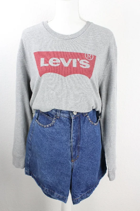 Vintage Levis Basic Sweatshirt (XL) Hoodie Dress Longline Feminine