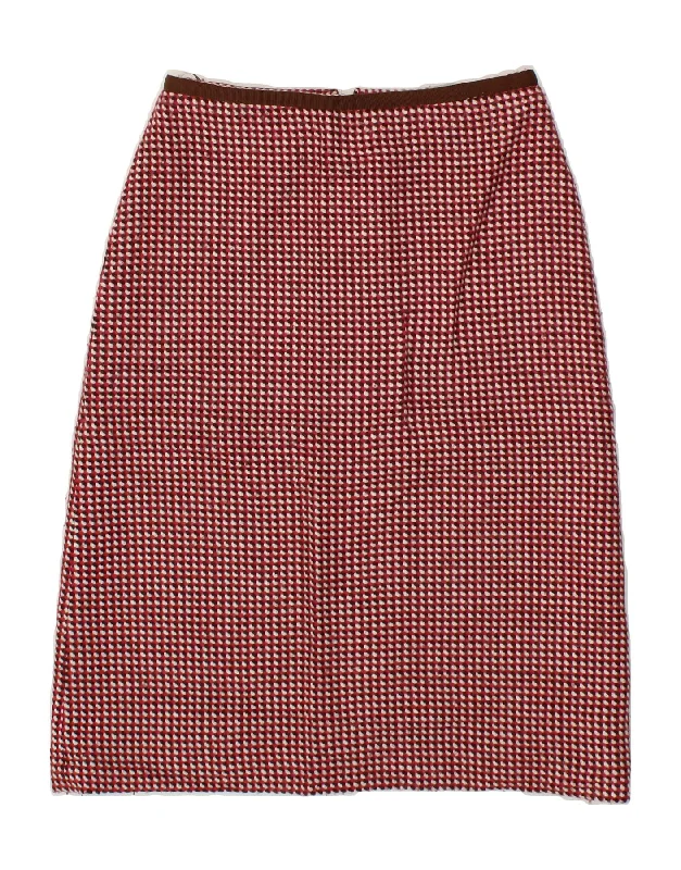OASIS Womens A-Line Skirt UK 8 Small W26  Red Spotted Acrylic velvet skirt rich
