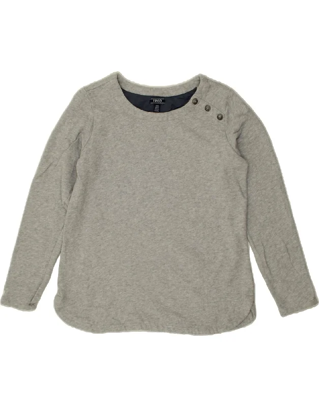 IZOD Womens Sweatshirt Jumper UK 14 Medium Grey Cotton Graphic Hoodie Design Print