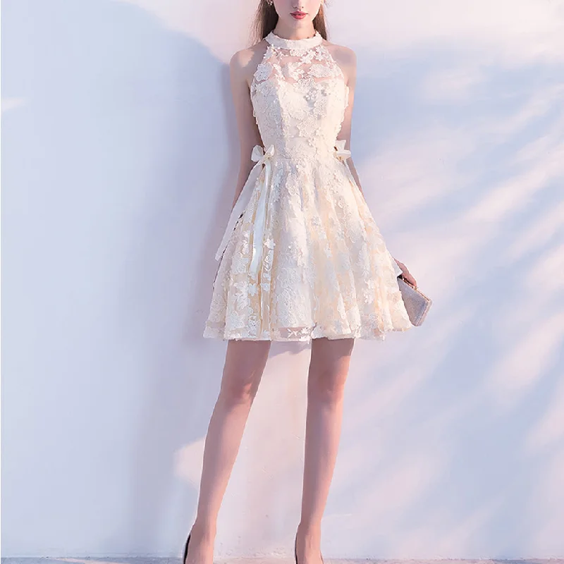 Short Homecoming Dress, Tulle Homecoming Dress, Sleeveless Homecoming Dress, Applique Junior School Dress, Knee-Length Homecoming Dress, LB0779 Floral Print girly