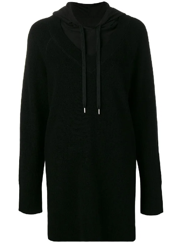 hoodie-style dress Hoodie with Tied Waist Feminine Flattering