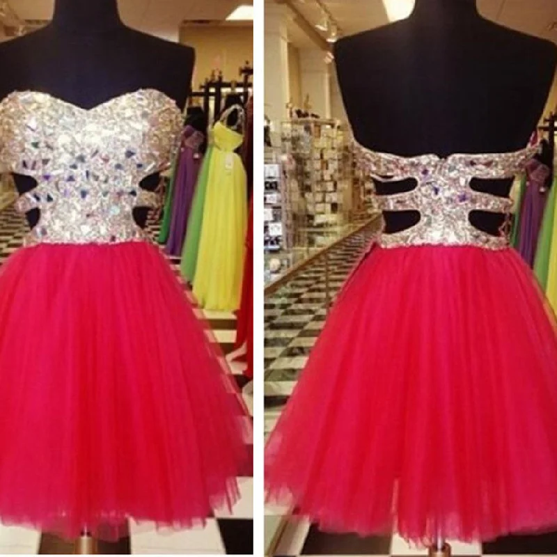 Strapless mismatched sweetheart sparkly mini freshman graduation homecoming prom gown dress,BD0052 Tunics Summer linen