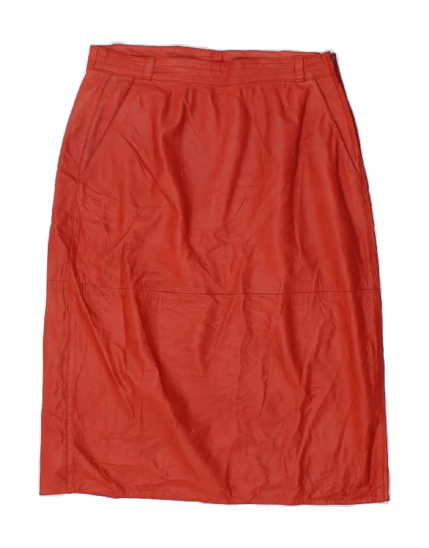 VINTAGE Womens Leather Skirt W30 Medium  Red mini skirt trendy