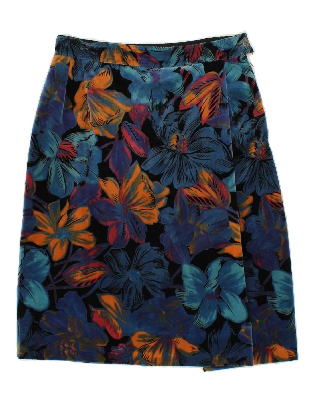 VINTAGE Womens A-Line Skirt W30 Medium Multicoloured Floral cashmere skirt fine