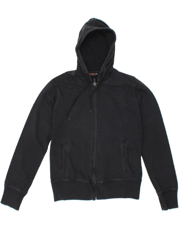 INVICTA Womens Hoodie Jumper UK 14 Large Black Cotton Cotton Hoodie Fleece Lining Warmth