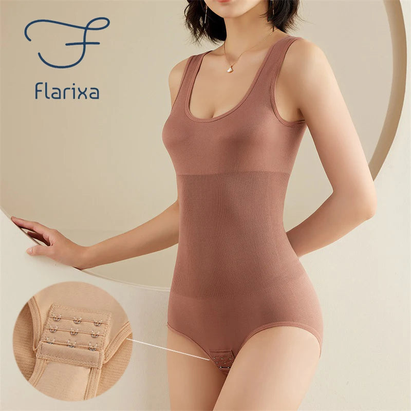 Large Size One Piece Body Shapewear Waist Trainer Women's Corset Seamless Abdomen Pants Crotch Buckle Slimming Underwear Trendy Palazzo Pants