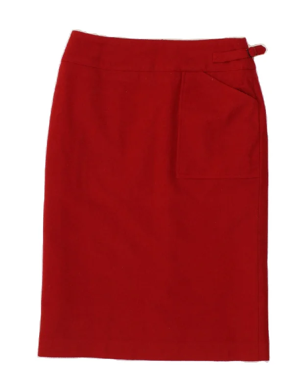 VINTAGE Womens Straight Skirt EU 40 Medium W30  Red Wool corduroy skirt durable