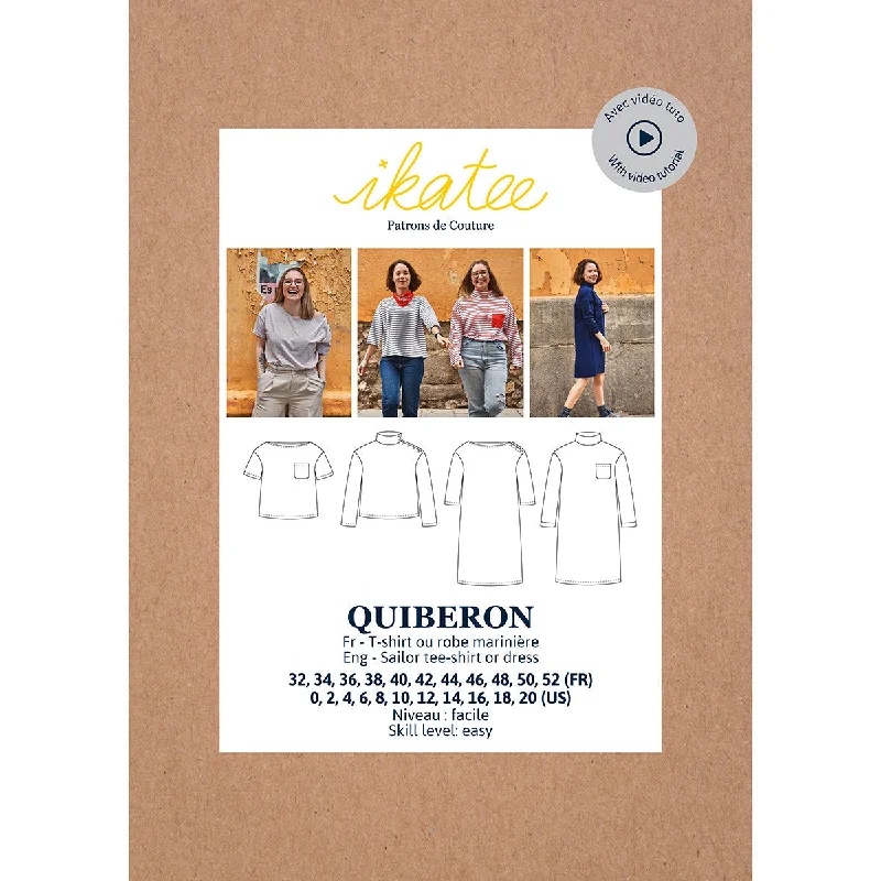 QUIBERON - Sailor tee-shirt and dress - Women 32-52 - Paper Sewing Pattern Tunics Chic fashionable