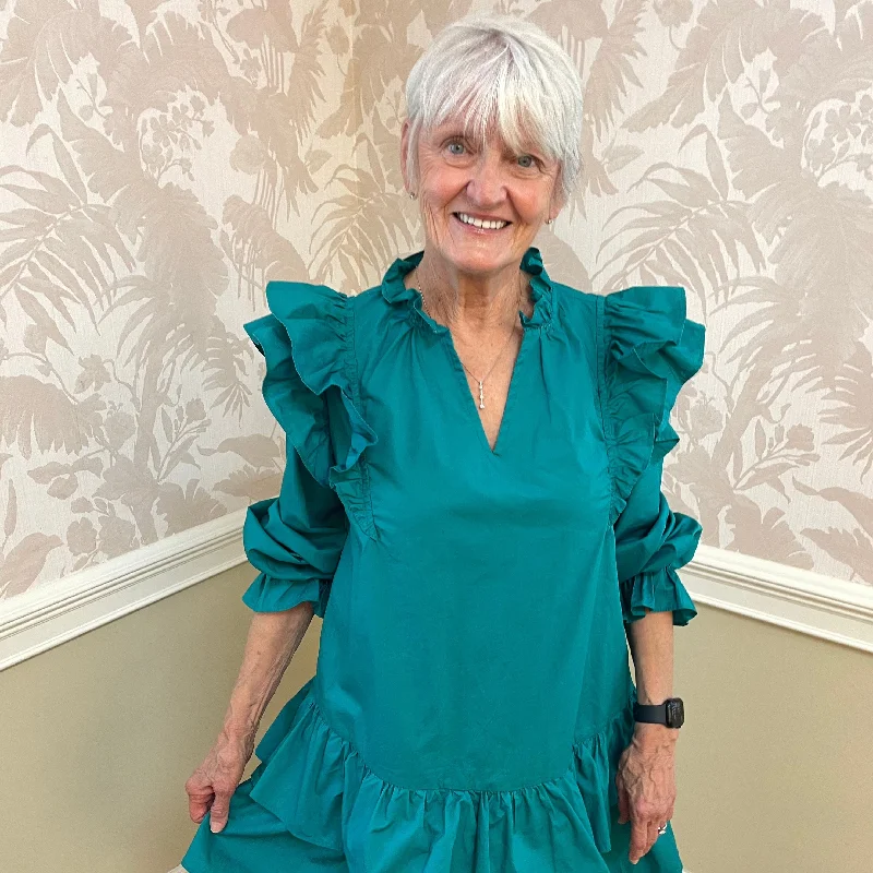 Taylor Ruffle Dress | Turquoise Tunics Formal black