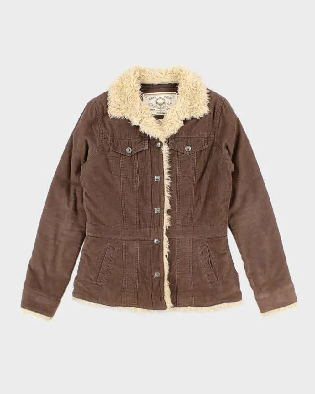 Vintage Y2k 00s Roxy Corduroy Faux Fur Collar Jacket - S Denim Fabric Leather Fabric Suede Fabric Vintage Y2k 00s Roxy Corduroy Faux Fur Collar Jacket - S Denim Fabric Leather Fabric Suede Fabric