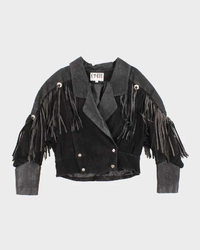 Vintage Vintage 80s/90s G-III Fringed Suede Jacket - M Cotton Fabric Linen Fabric Terry Fabric
