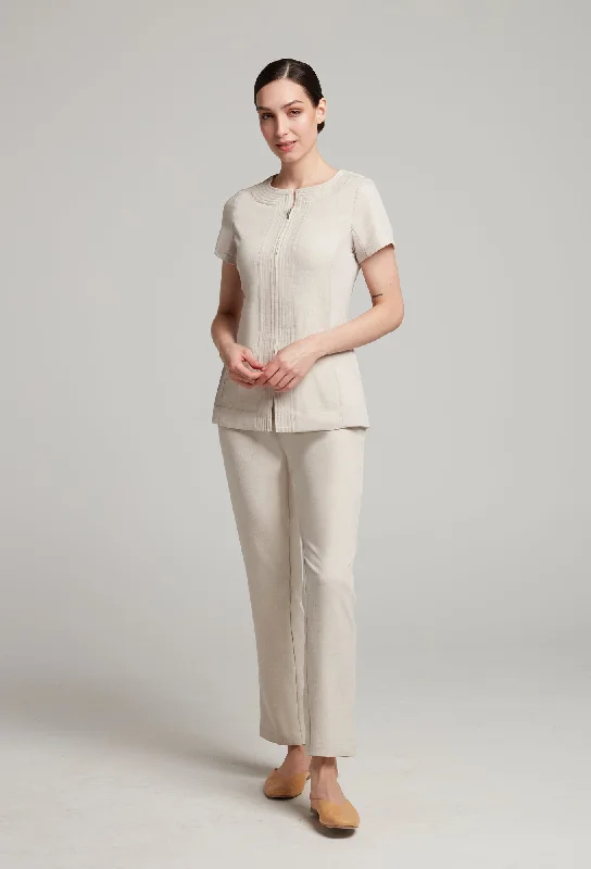 Women's Faux Linen Long Pant Stretch Fit Pants