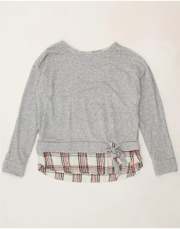 IZOD Womens Sweatshirt Jumper UK 14 Large Grey Flecked Cotton Hoodie with Ribbed Hem Stretchable Secure IZOD Womens Sweatshirt Jumper UK 14 Large Grey Flecked Cotton Hoodie with Ribbed Hem Stretchable Secure