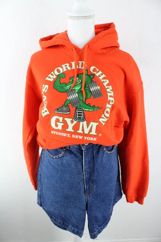 Vintage Orange Gym Hoodie (S) Hoodie with Earth Tones Natural Calm