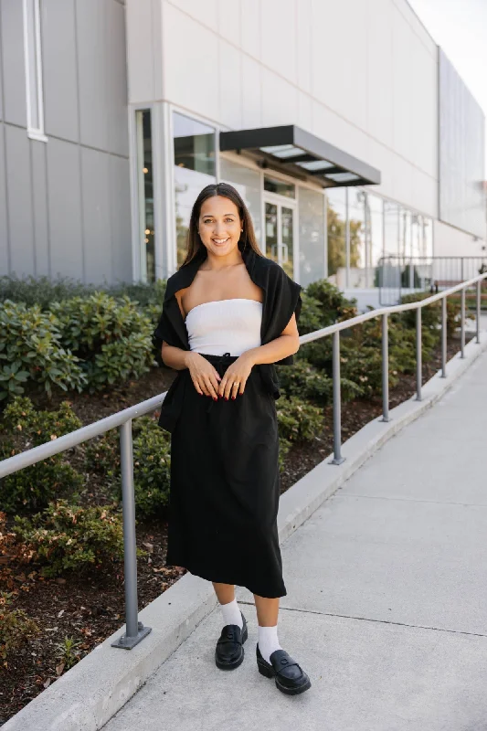Hang Out Skirt in Midnight Black chiffon skirt floaty