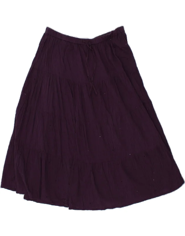 BHS Womens Petite A-Line Skirt UK 18 W36 Purple Cotton chiffon skirt floaty