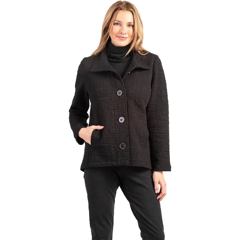 Women's Habitat Box Quilt Button Front Jacket Black Embroidered Jacket Appliqued Jacket Beaded Jacket Women's Habitat Box Quilt Button Front Jacket Black Embroidered Jacket Appliqued Jacket Beaded Jacket
