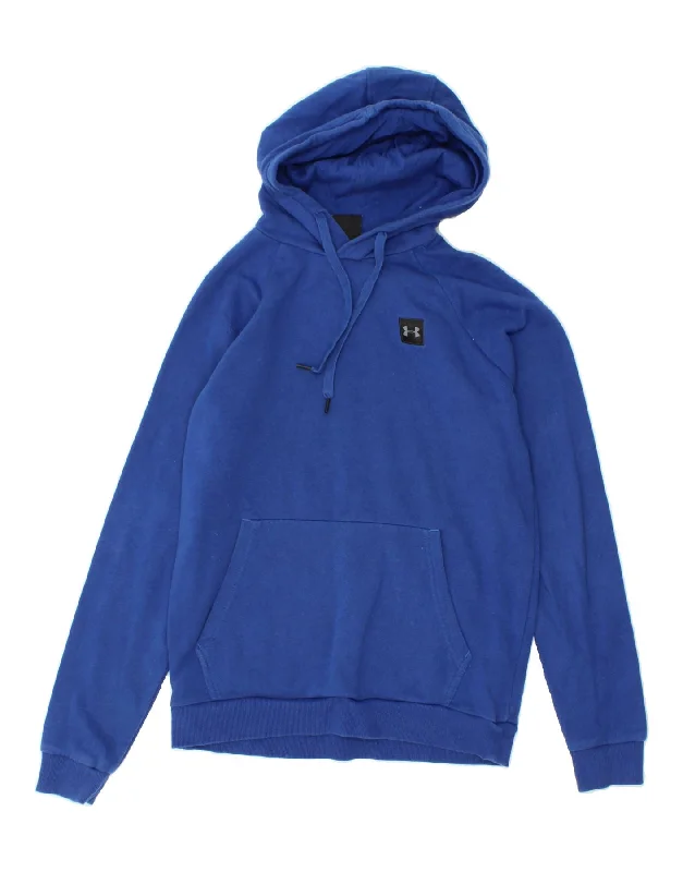 UNDER ARMOUR Womens Hoodie Jumper UK 14 Medium Navy Blue Cotton Hoodie with Logo Branding Identity UNDER ARMOUR Womens Hoodie Jumper UK 14 Medium Navy Blue Cotton Hoodie with Logo Branding Identity