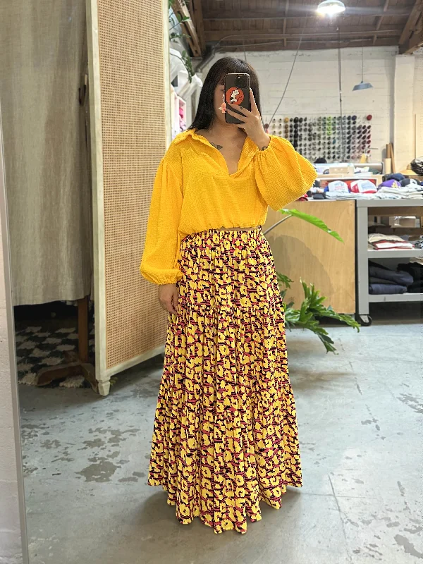 Frida Tiered Maxi Skirt chiffon skirt airy