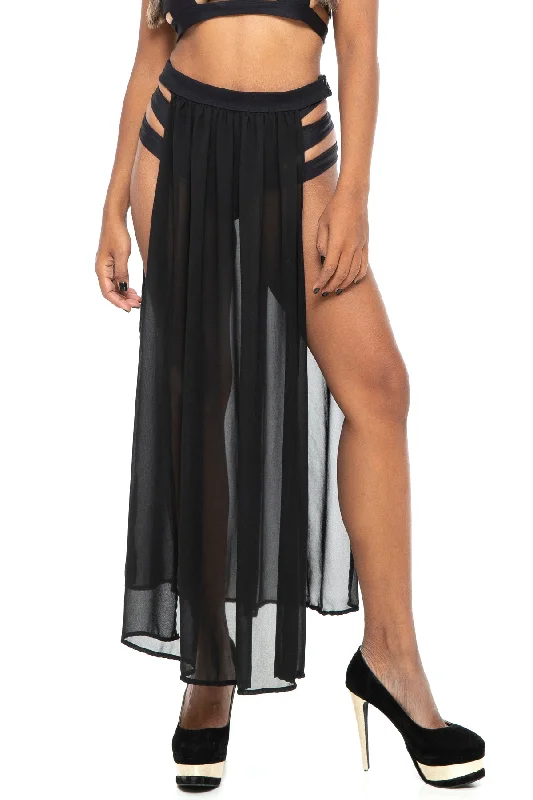 5D x Stellar Dust Pharaoh Skirt - chiffon high waist skirt