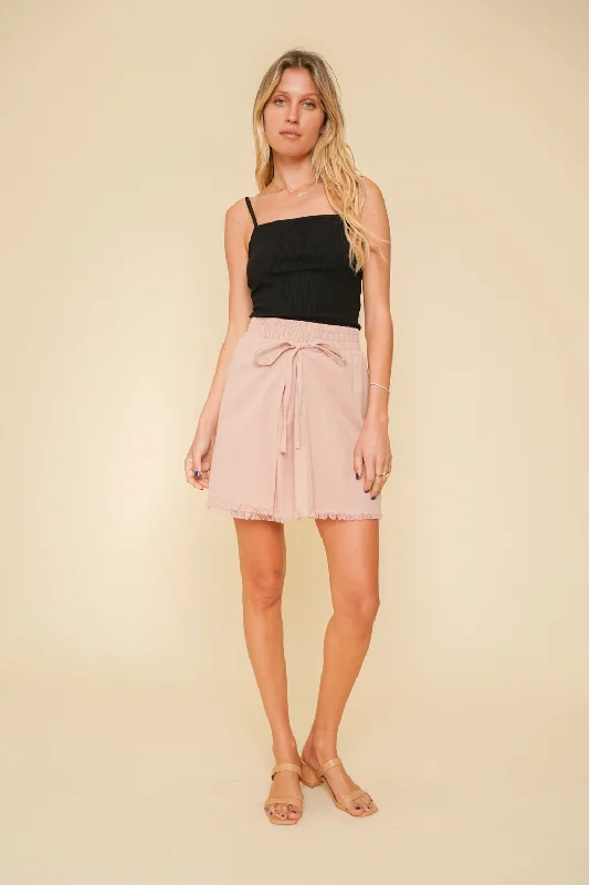Tie Wrap Flare Skirt in Pink lace skirt elegant