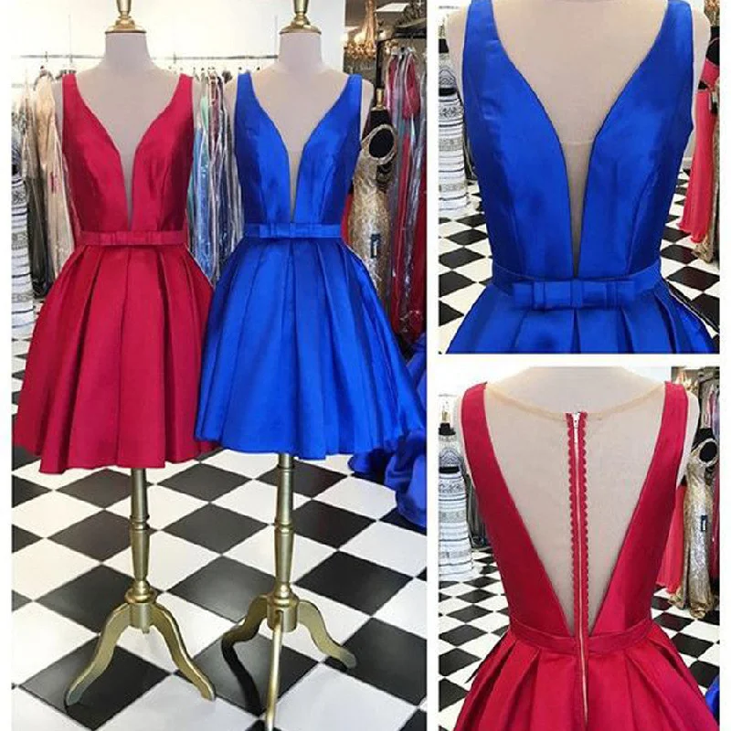 New Arrival simple different color unique style lovely freshman casual cocktail homecoming prom gown dress,BD00152 Tunics Bridal satin