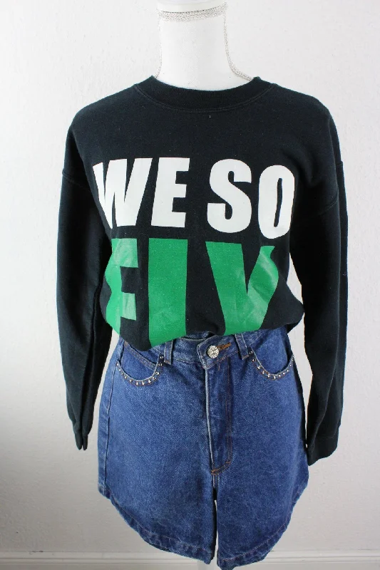 Vintage We So Fly Sweatshirt (S) Hoodie with Typography Text Message
