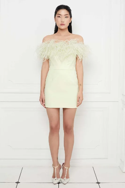 High Waisted Mini Skirt in Pale Chartreuse corduroy skirt textured