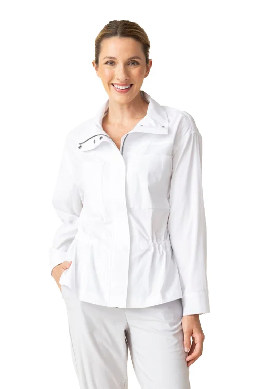 Women's Habitat Cool Tech Utility Jacket White Snapped Jacket Toggled Jacket Drawstring Jacket Women's Habitat Cool Tech Utility Jacket White Snapped Jacket Toggled Jacket Drawstring Jacket