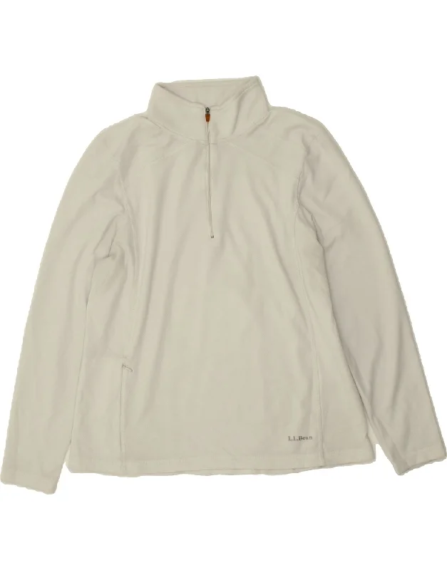 L.L.BEAN Womens Zip Neck Sweatshirt Jumper UK 18 XL White Polyester Oversized Hoodie Comfort Casual L.L.BEAN Womens Zip Neck Sweatshirt Jumper UK 18 XL White Polyester Oversized Hoodie Comfort Casual