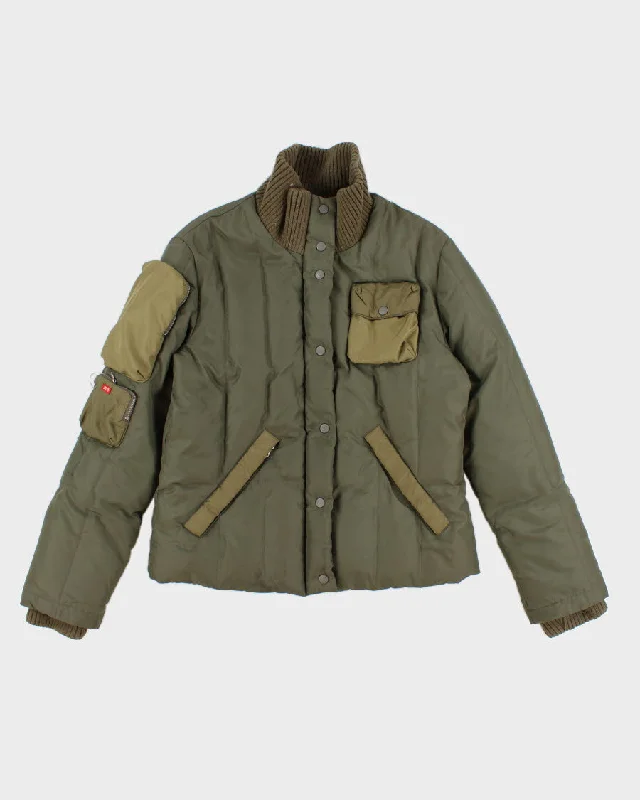 00s Miss Sixty Fleece Lined Green Puffer Jacket - M Oversized Jacket Tailored Jacket Straight Jacket