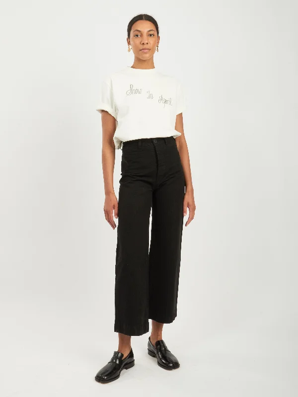 Black Sailor Pants Comfortable Pleated Pants
