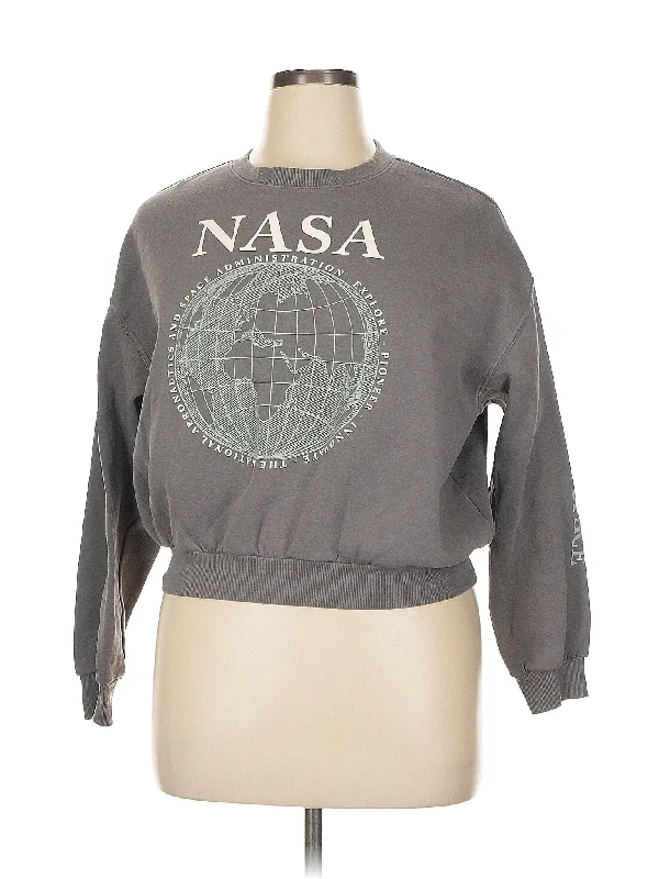 Sweatshirt Hoodie with Zipper Placket Modern Functional