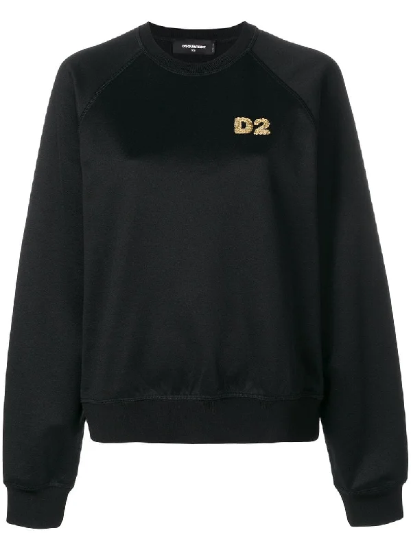 D2 logo sweatshirt Hoodie with Applique Textured Unique