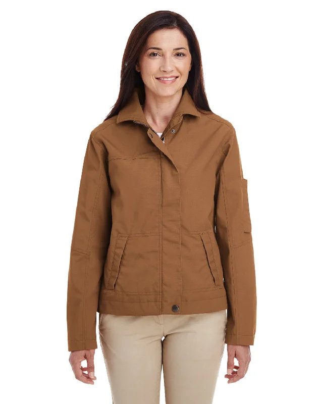 Harriton M705W Ladies' Auxiliary Canvas Work Jacket Trench Coat Raincoat Waterproof Jacket