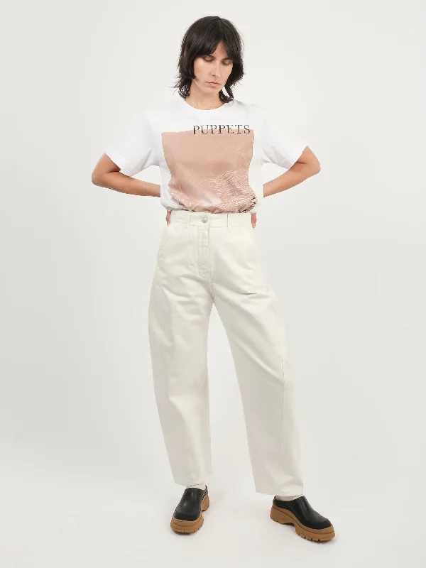 Parchment Akerman Rounded Leg Twist Seam Pant Relaxed Linen Pants