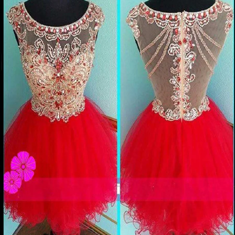 Blush red mini sparkly cute cap sleeve vintage unique homecoming prom dress,BD0037 Tunics Plaid country