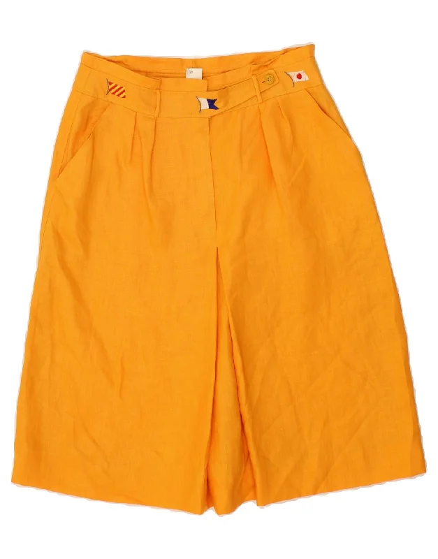 LES COPAINS Womens A-Line Skirt IT 52 2XL W30  Yellow Linen wool skirt warm