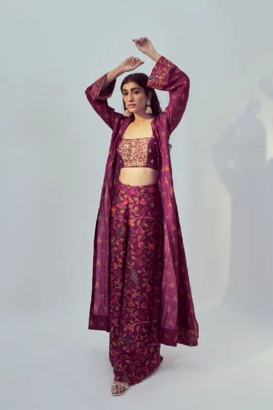 Magenta Jacket Set Tailored Jacket Straight Jacket A-Line Jacket