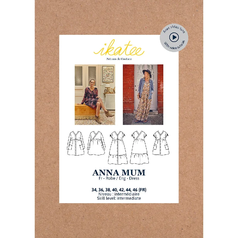 ANNA Mum Dress - Woman 34-46 - Paper Sewing Pattern Tunics Summer linen
