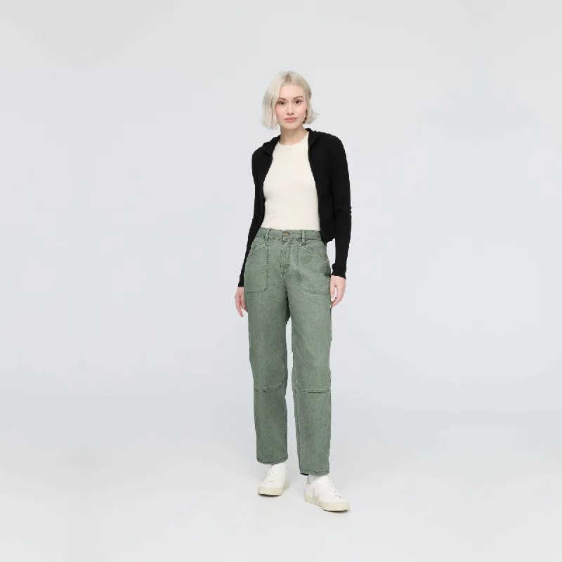 Duer (Sample) - Women's Stretch Canvas Utility Pant - Pine Comfy High-Waist Jeans