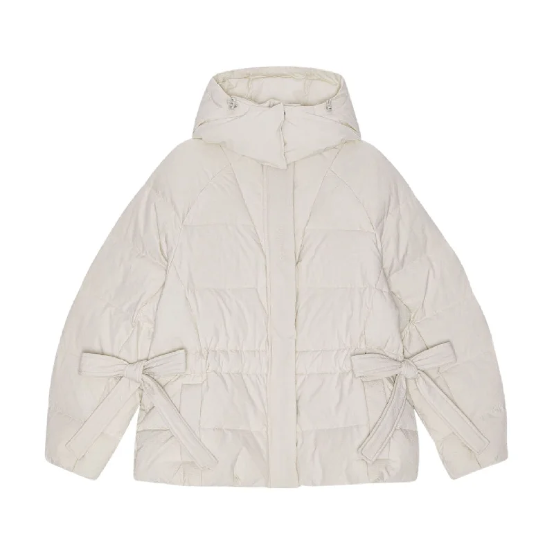 [GANNI]Tech Oversized Puffer Jacket/WHITE(F9690) Nylon Jacket Polyester Jacket Spandex Jacket