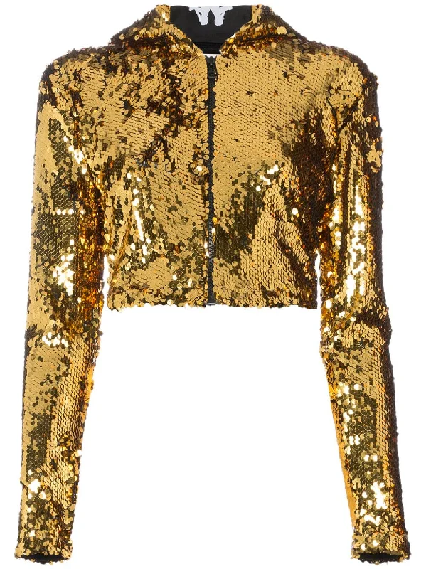 Embellished Cropped Hoodie Hoodie with Hem Lace Feminine Delicate