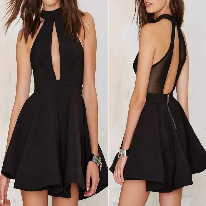 New Arrival halter simple sexy casual tight cocktail unique style homecoming prom dress,BD00136 Tunics Travel practical