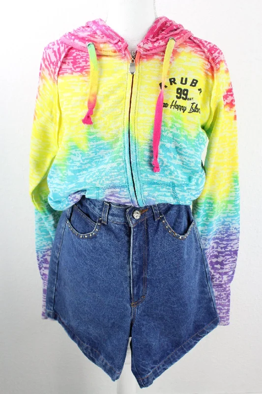 Vintage Esy Surf Batik Zip Hoodie (L) Hoodie with Hem Drawcord Adjustable Customizable Vintage Esy Surf Batik Zip Hoodie (L) Hoodie with Hem Drawcord Adjustable Customizable