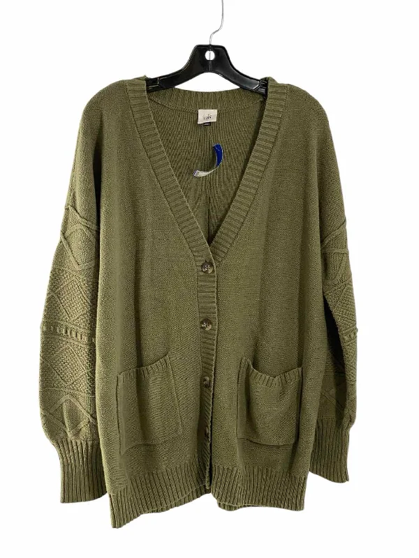 Cabi Size M Green Sweater Print Jacquard Patchwork