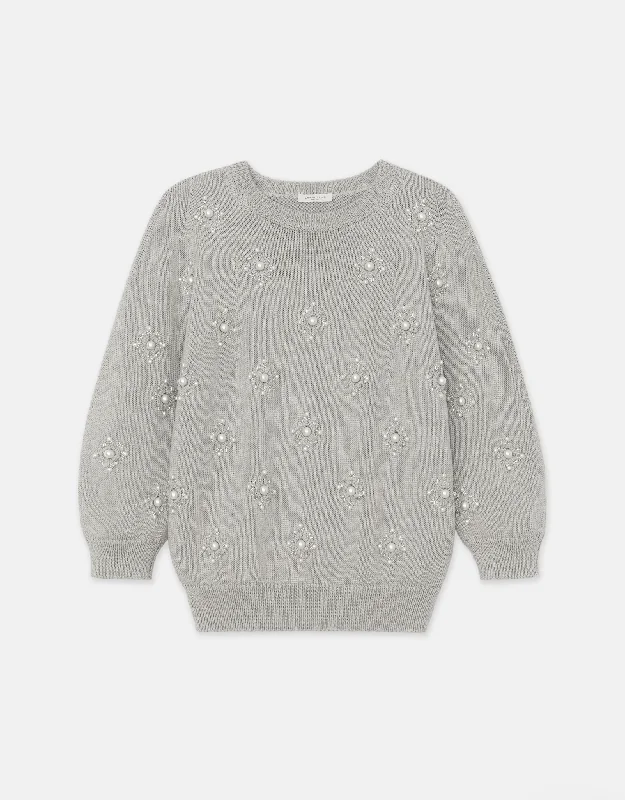 Hand Beaded Sweater High Neck Crew Neck V-Neck