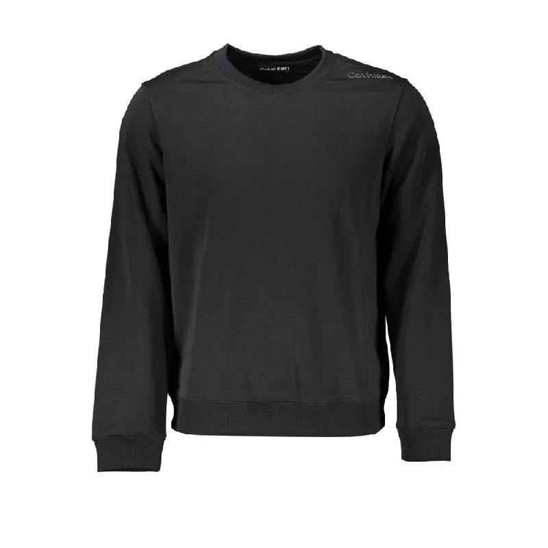 Sleek Black Crew Neck Sweater Anti-Pilling Anti-Shrink Durable