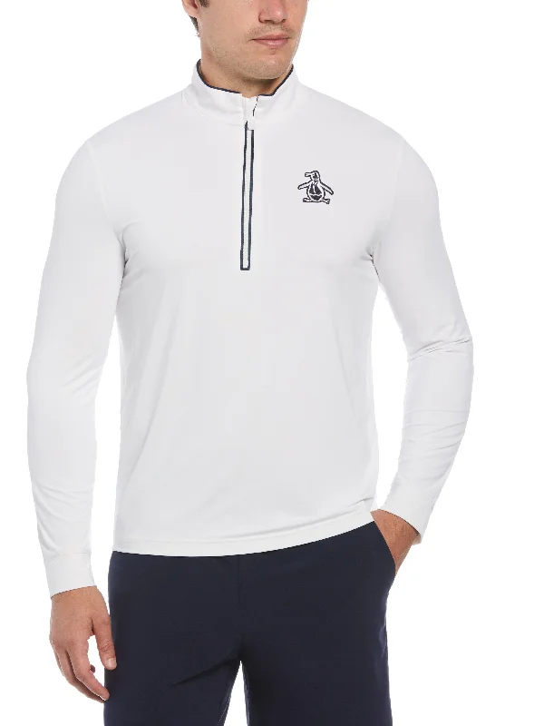 Men's Technical Earl 1/4 Zip Long Sleeve Golf Sweater Collared Crew Neck Turtle Neck