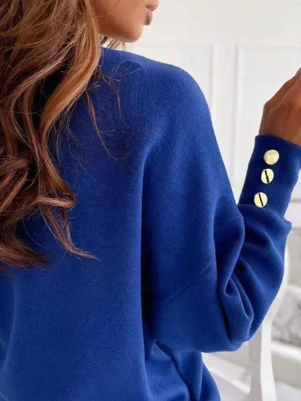 Women's Relaxed Fit V-Neck Sweater Sweater Knitwear Pullover